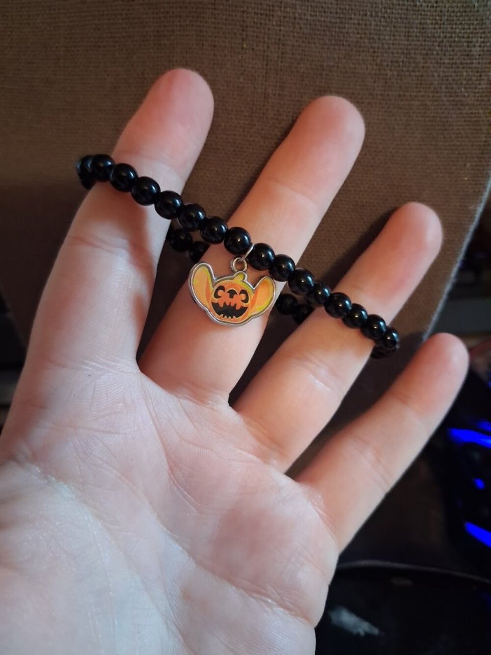 Disney Pumpkin Stitch beaded bracelet